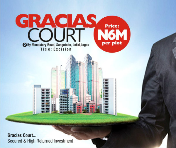 Land for sale in Gracias Court Scheme 1 Sangotedo