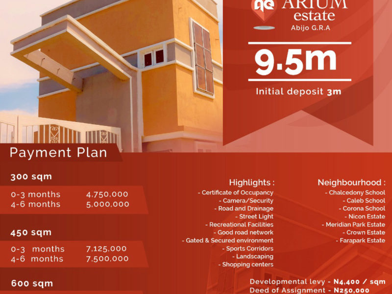 Land for sale in Arium Estate Abijo