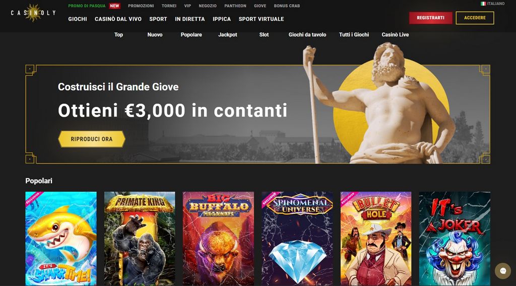 Casinoly 500 euros + 200 tours gratuits